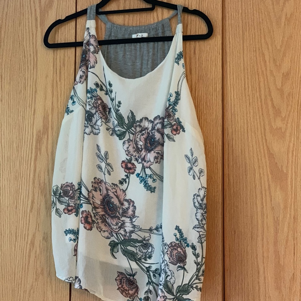 Floral razor back tank top